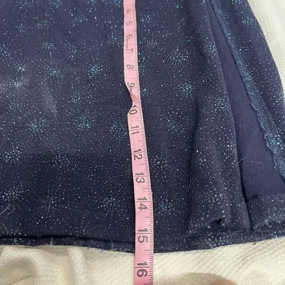 90s‎ Y2K Navy Blue Turquoise Sparkly Starburst Low Back Spaghetti Strap Dress - Picture 11 of 13